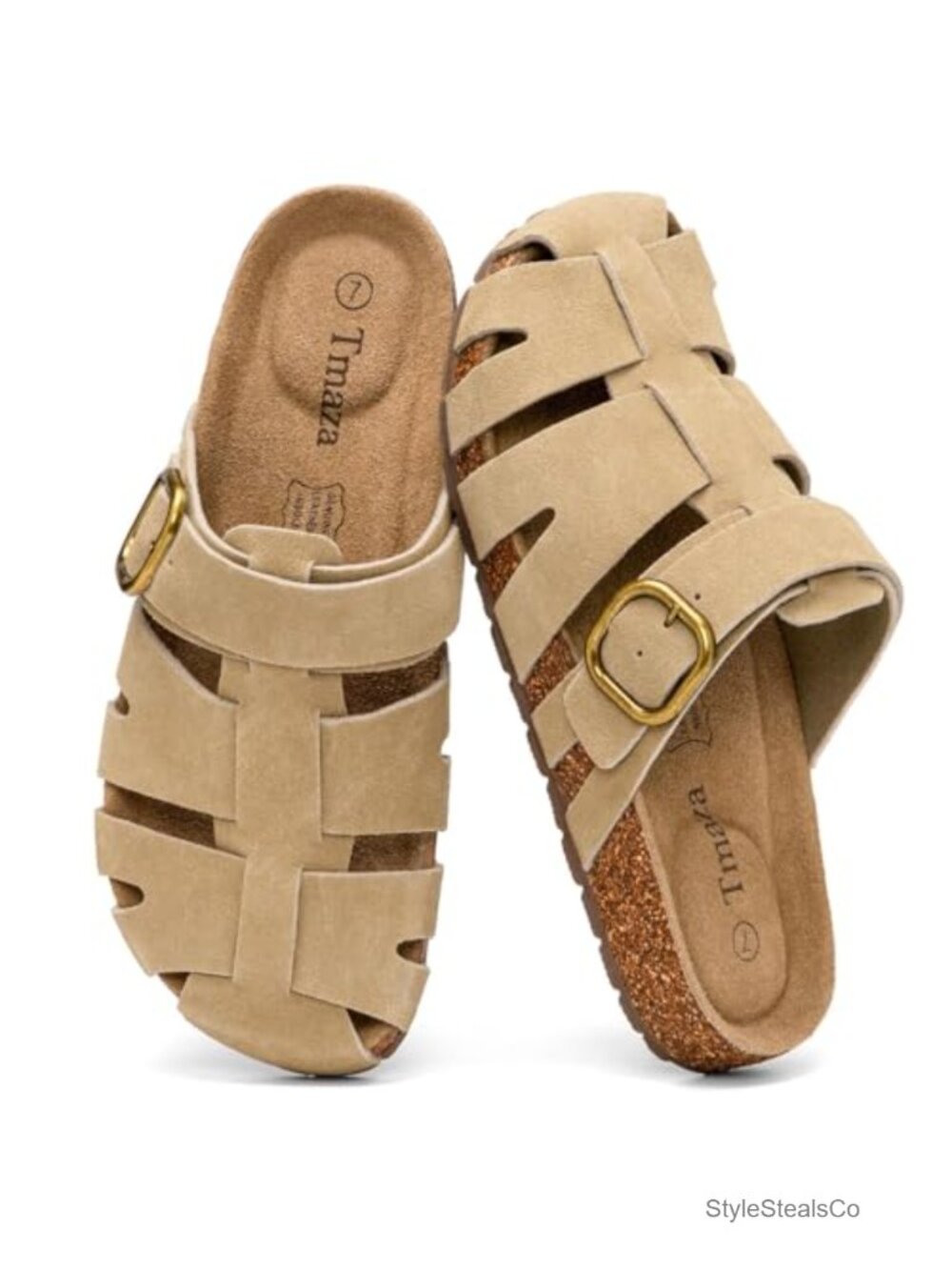 100% Genuine Suede Fisherman Clog Sandals with Arch Support